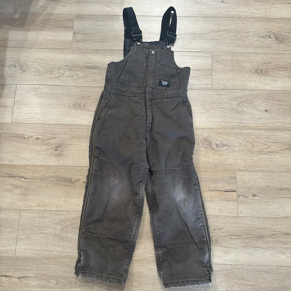 WALLS BLIZZARD Pruf Brown‎ BIB Boys Coveralls Youth Kids Large 12/14 Snow Pants